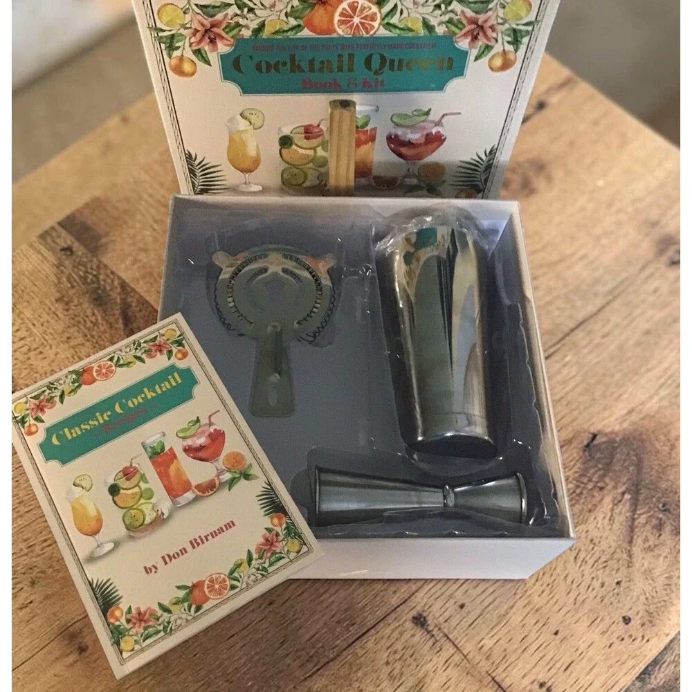 Cocktail Queen Book & Kit Mud Puddle Inc. Recipe Book Jigger Shaker Hawthorne